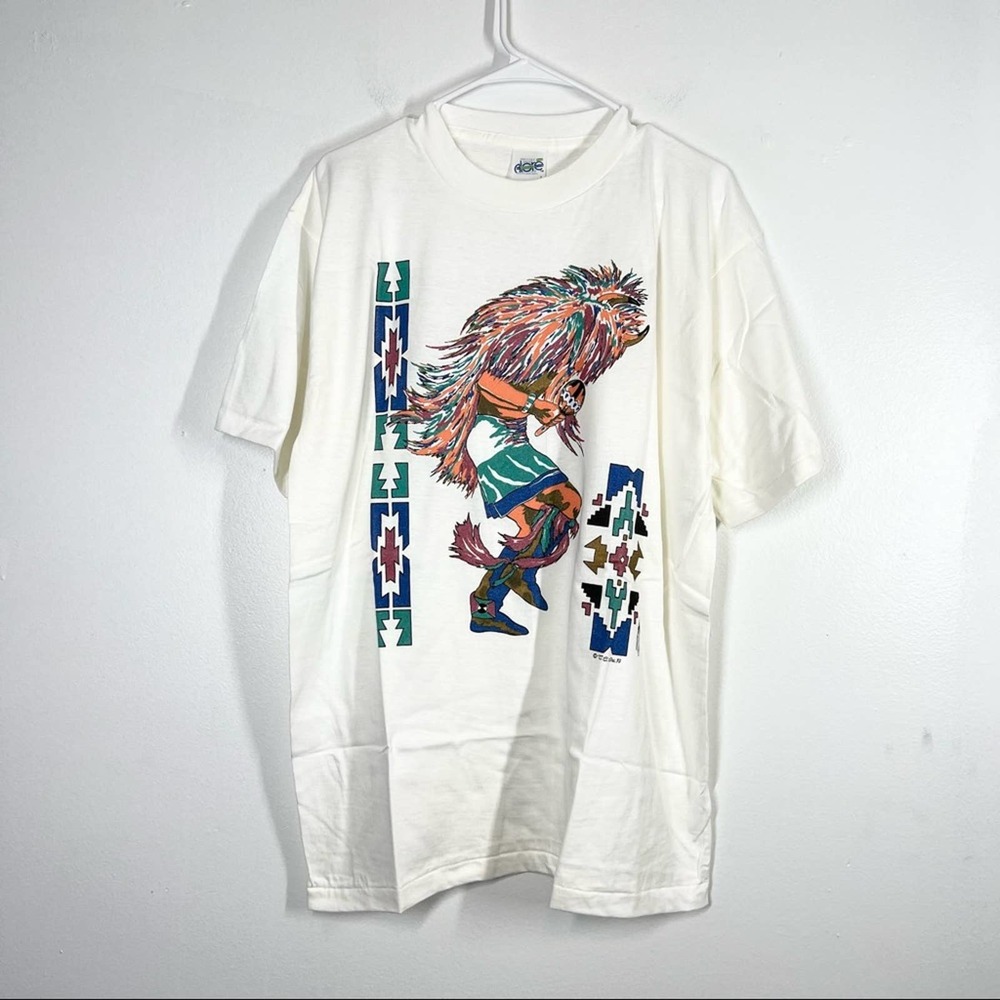 VINTAGE DEADSTOCK 90s Native American Southwestern Style Graphic Tee Large
